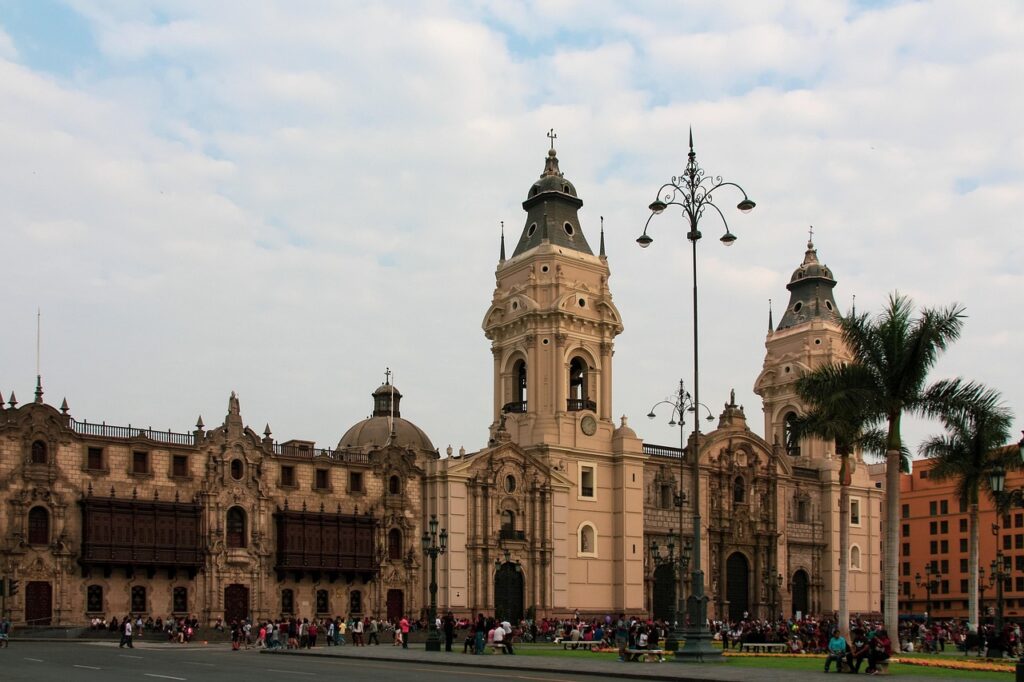 Centro histórico de Lima, no Peru, cidade natal de Santa Rosa de Lima