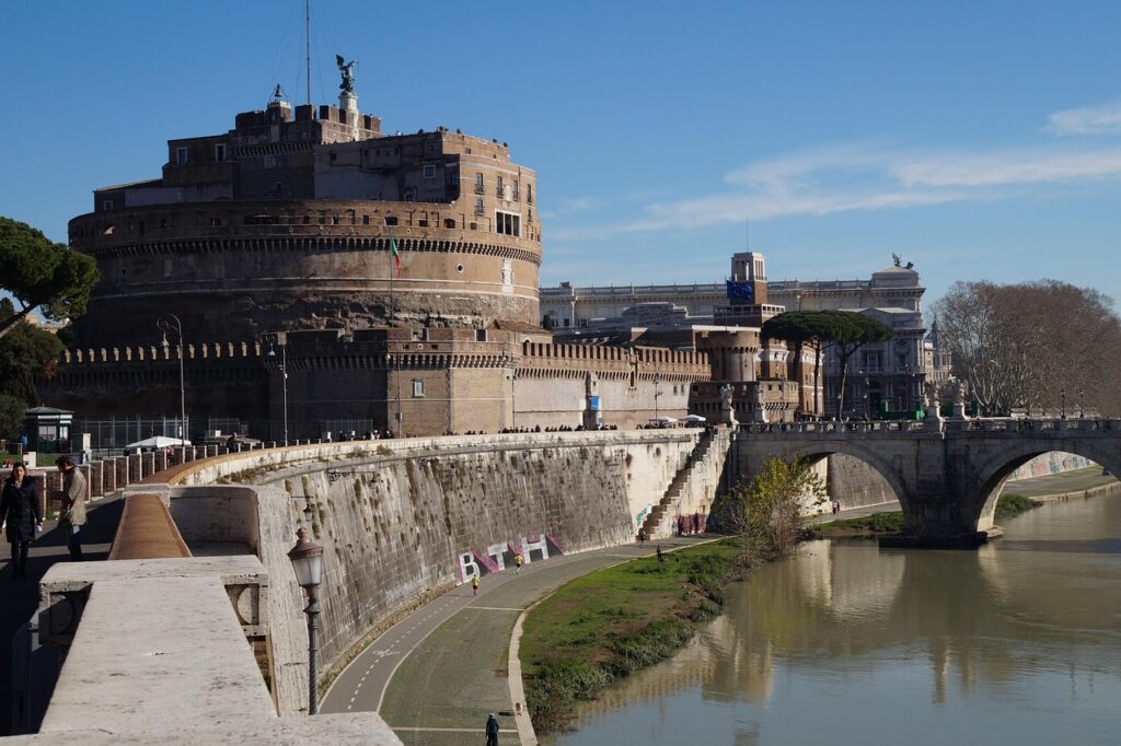 Castel Sant'Angelo em Roma, referência à cidade onde São Luís Gonzaga morreu
